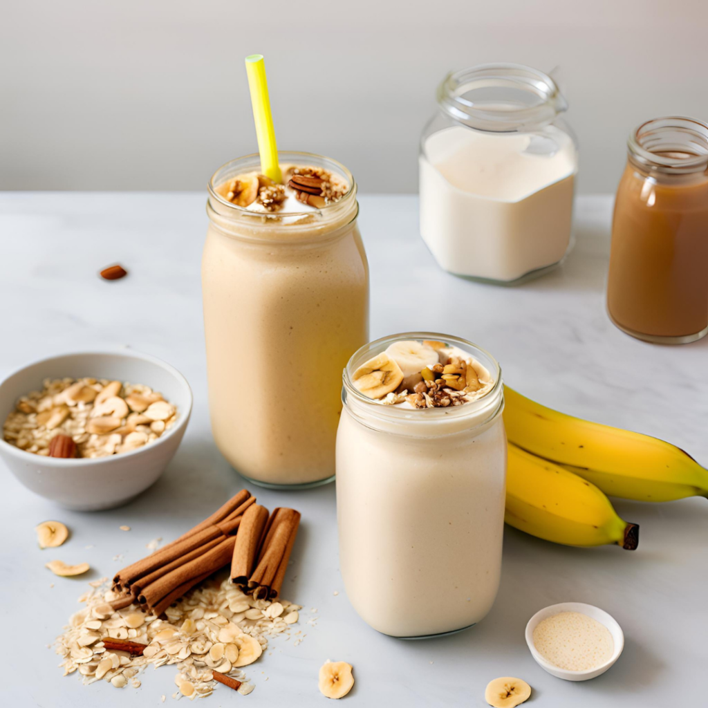 Haferflocken-Smoothie zum Frühstück: Smoothie mit Banane, Chiasamen, Zimt