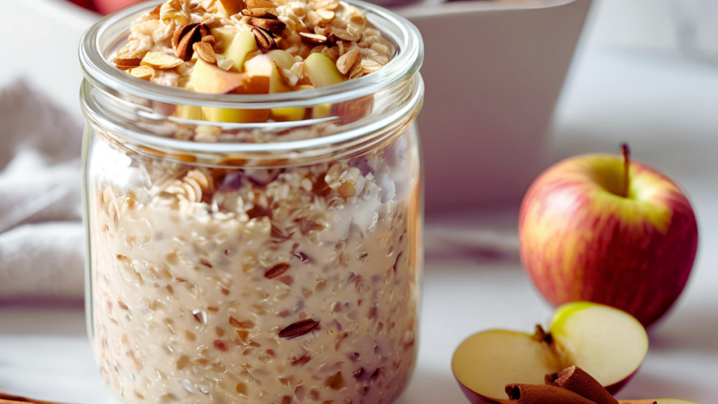 Overnight Oats mit Apfel und Zimt – das perfekte Frühstück zum Mitnehmen Beitragsbild