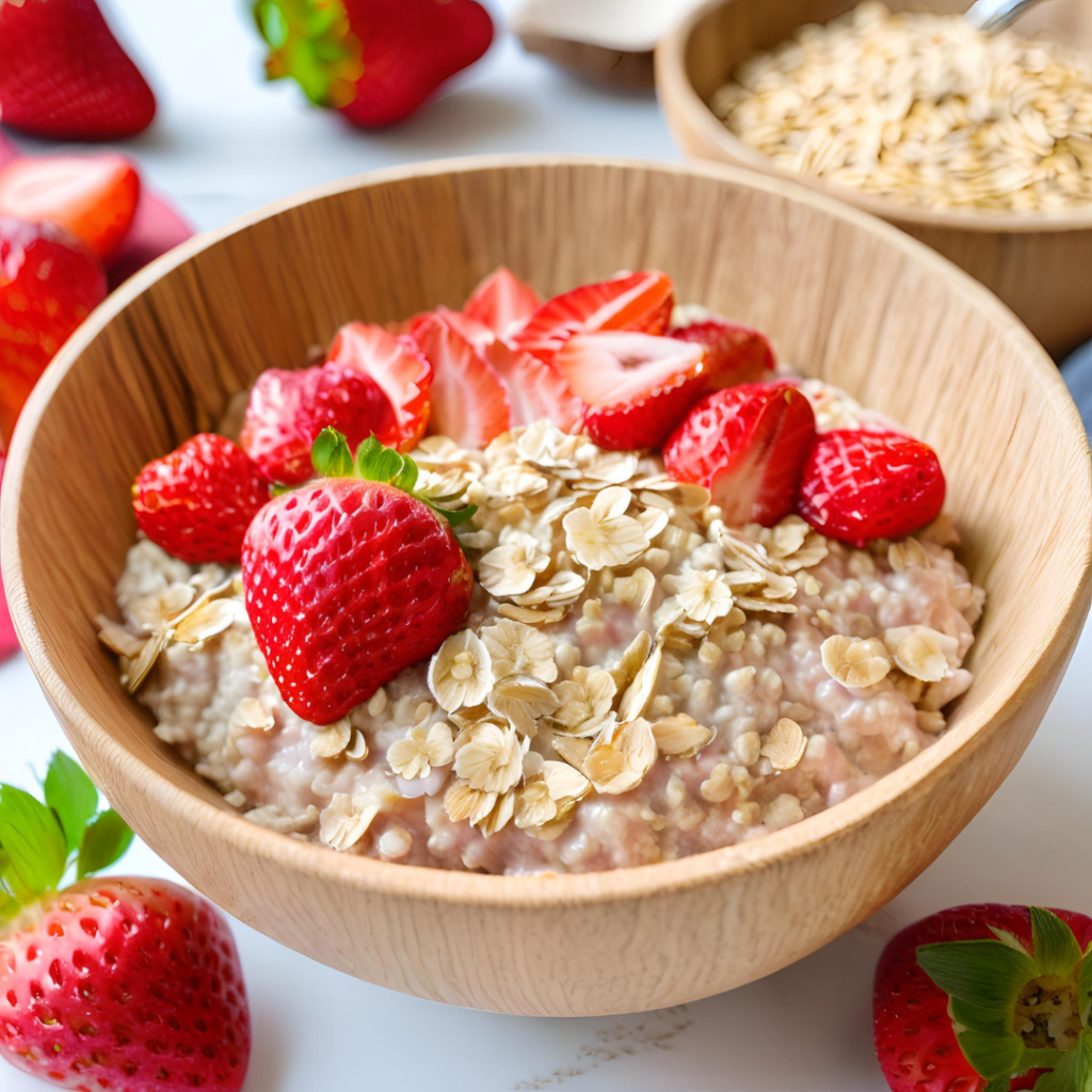 Porridge mit Erdbeeren