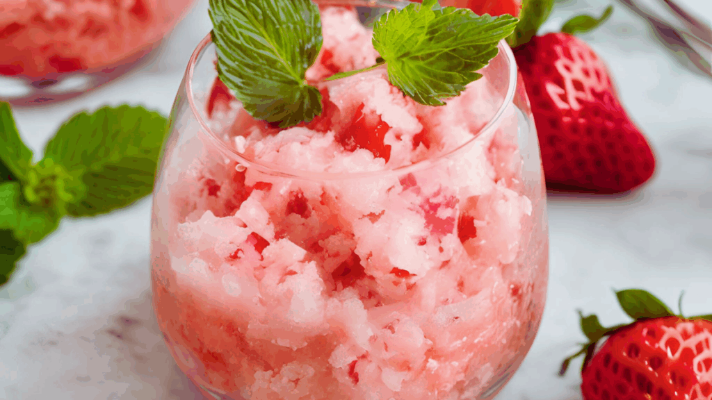 Erdbeer Granita – Erfrischung pur mit Sommerfeeling! Beitragsbild