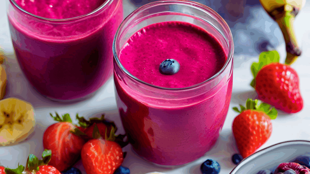 Rote Beete Smoothie mit Beeren und Banane – voller Geschmack, voller Power! Beitragsbild
