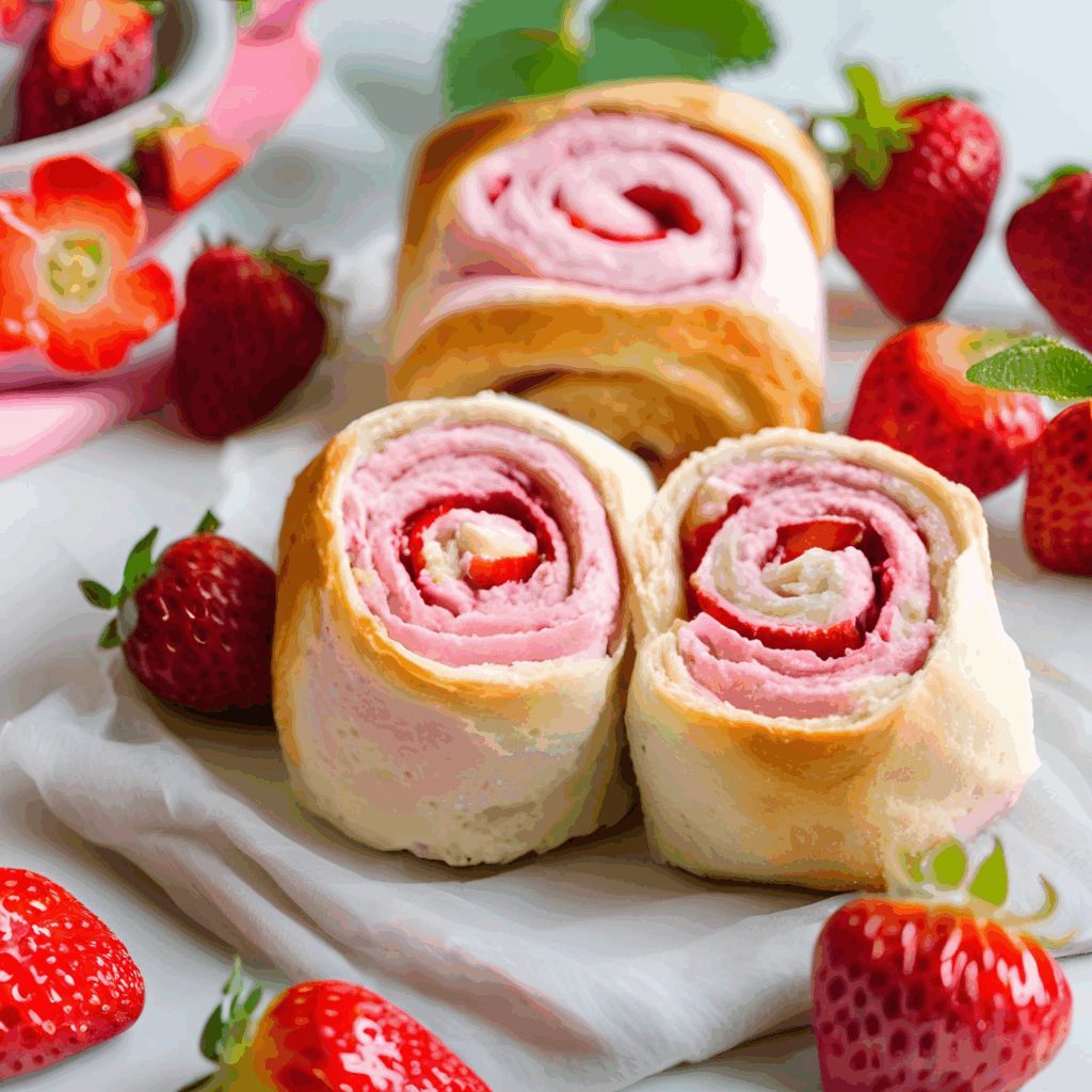 schnelle Erdbeer Quarkbrötchen