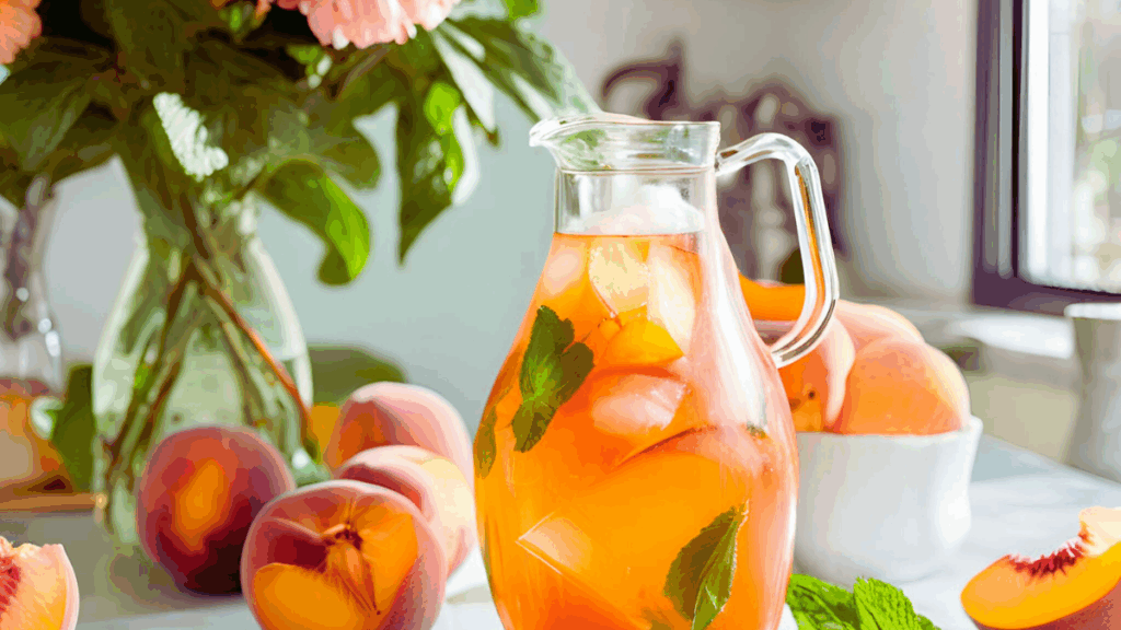 Sommerlicher Eistee mit Pfirsich und Minze – erfrischend, einfach & hausgemacht Beitragsbild