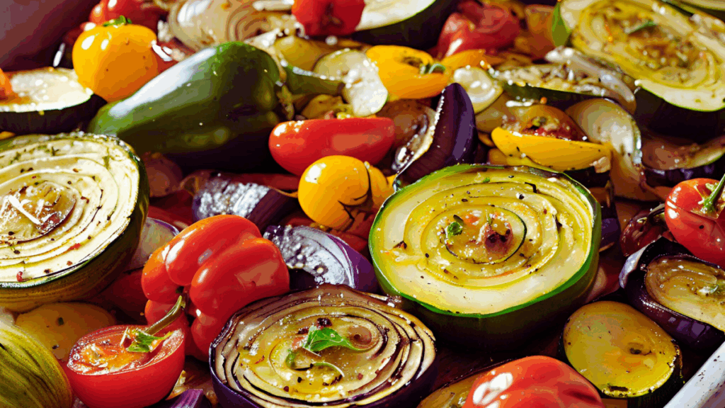 Sommerliches Ofengemüse – bunt, aromatisch & ganz einfach gemacht! Beitragsbild