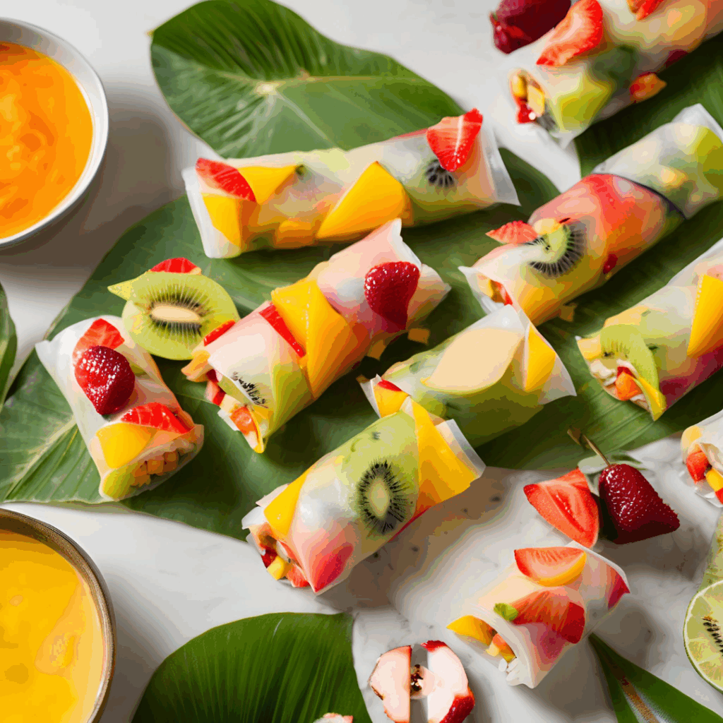 Süße Sommerrollen mit Mangosauce – fruchtig, leicht & so lecker!