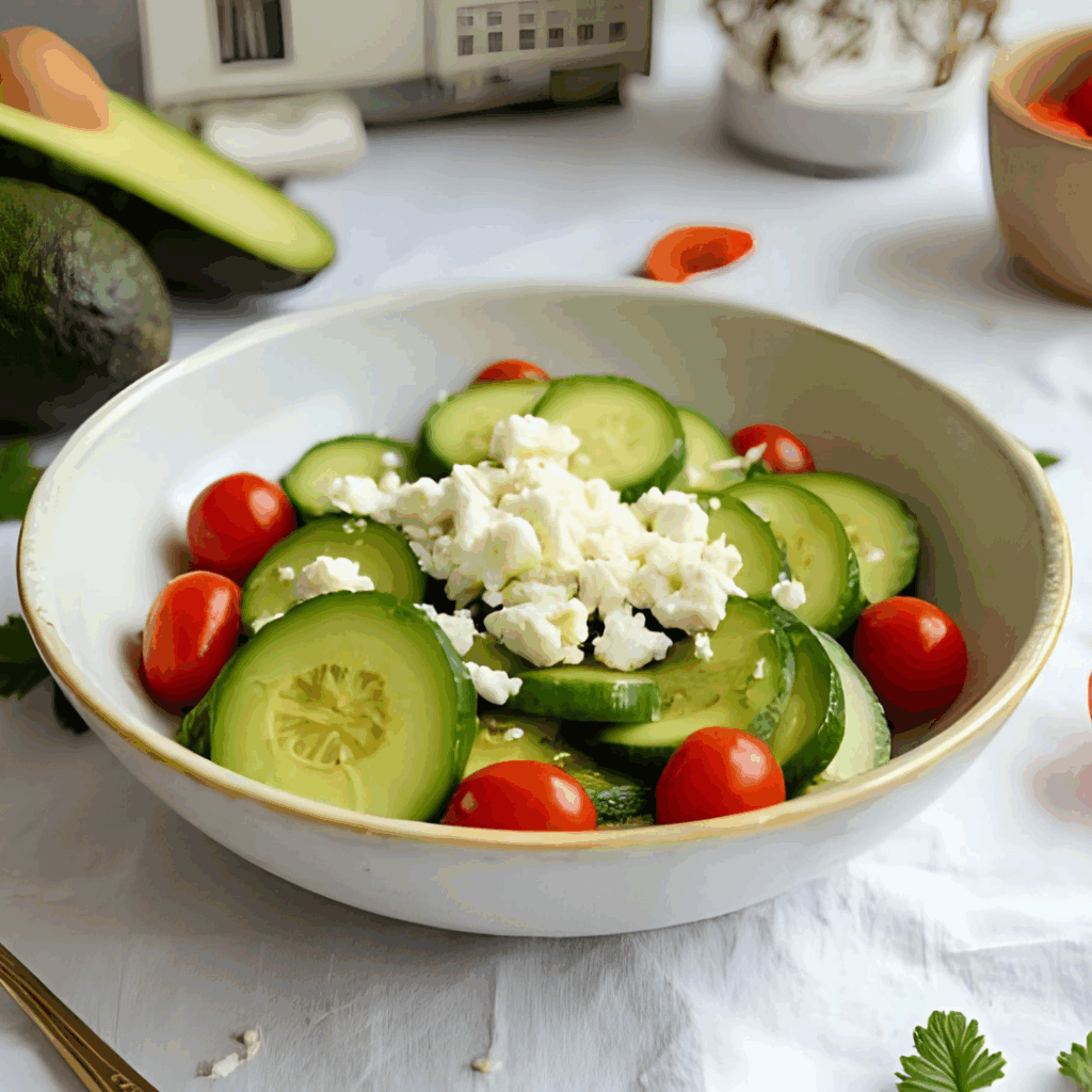 Gurken Avocado Salat mit Feta – frisch, cremig & einfach zum Verlieben
