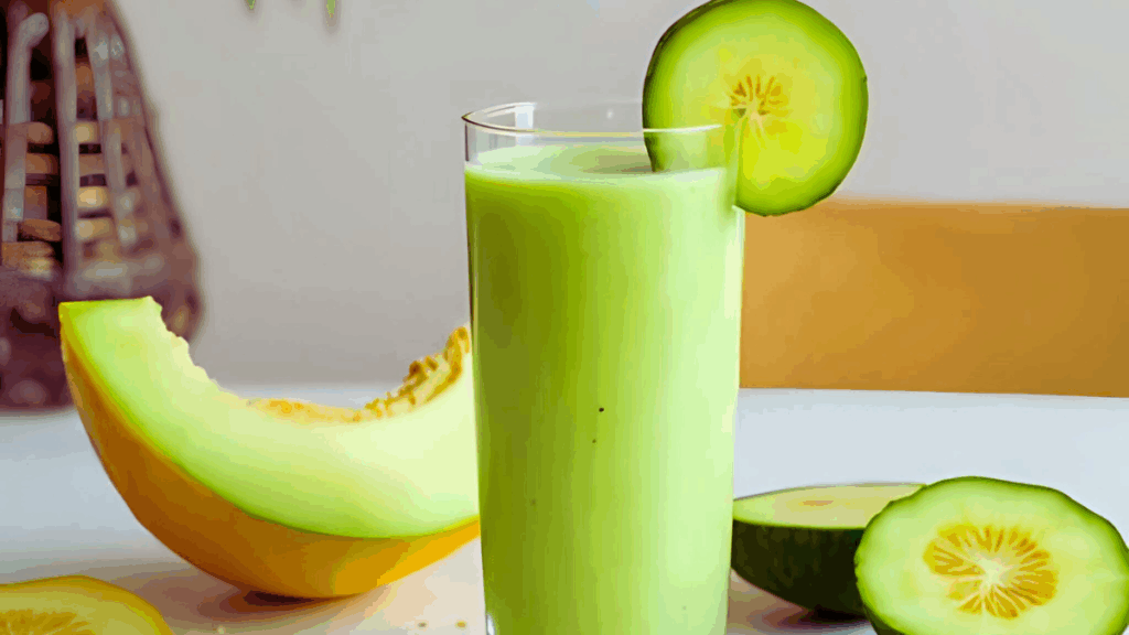 Honigmelonen Gurken Smoothie – erfrischend, leicht & perfekt für heiße Tage Beitragsbild