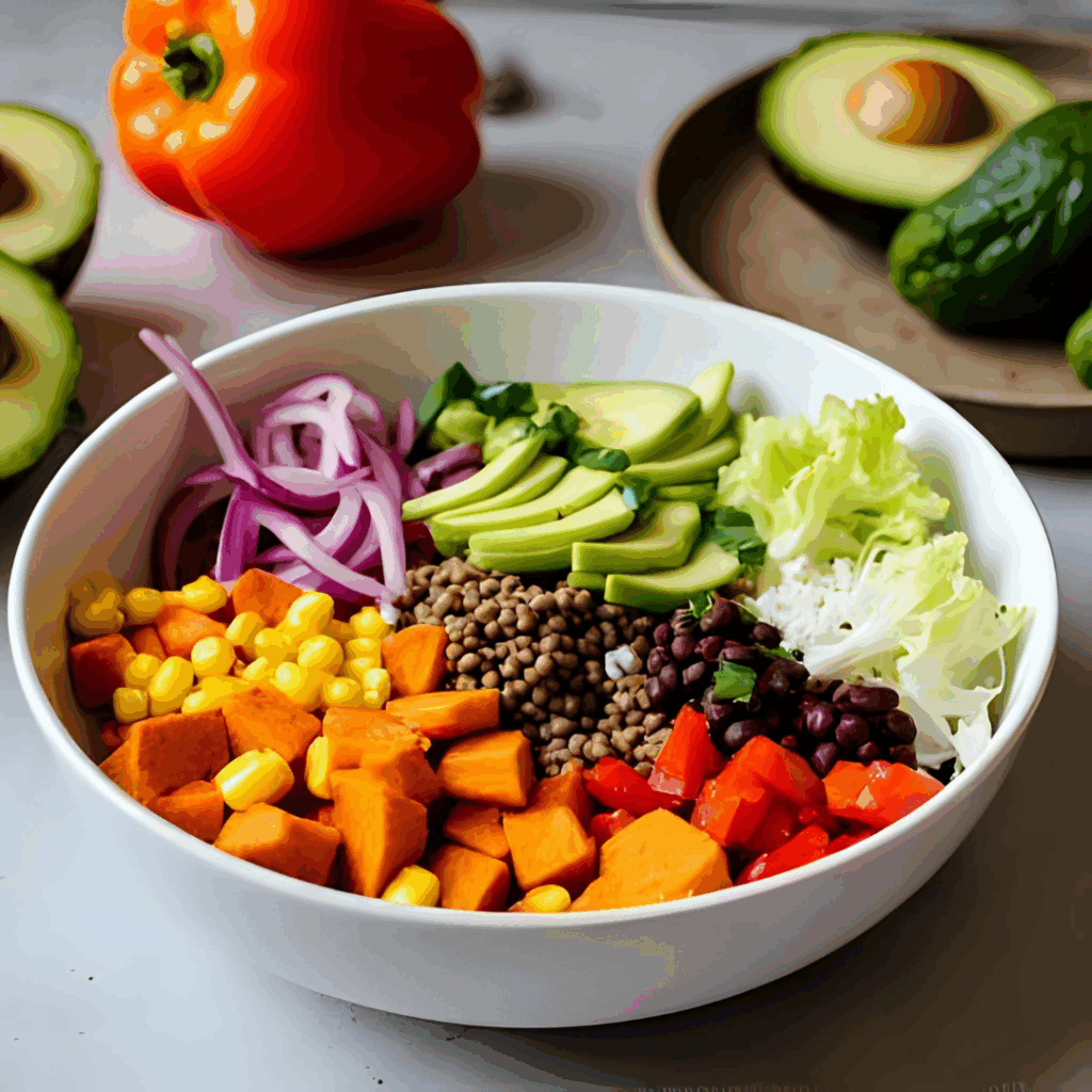 Süßkartoffel Burrito Bowl – gesund, bunt & einfach unwiderstehlich