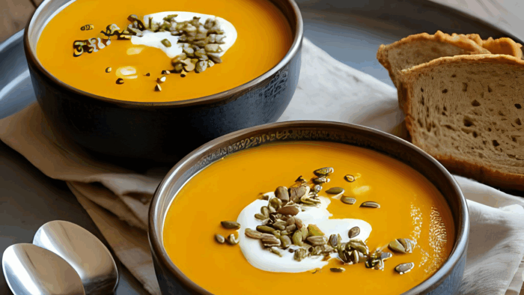 Kürbis Süßkartoffel Suppe – cremig, gesund & perfekt für stressige Tage Beitragsbild