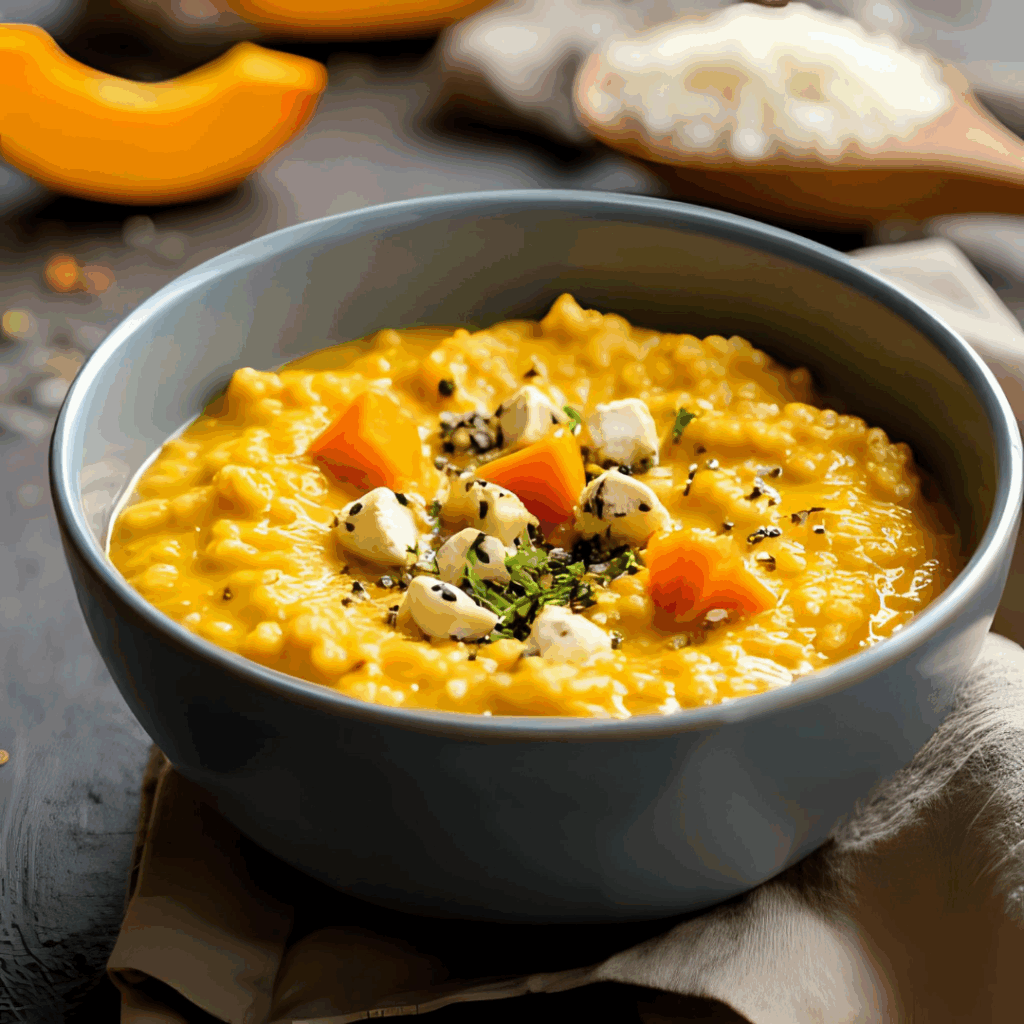 Kürbisrisotto mit Feta – cremiger Herbstgenuss für hektische Tage