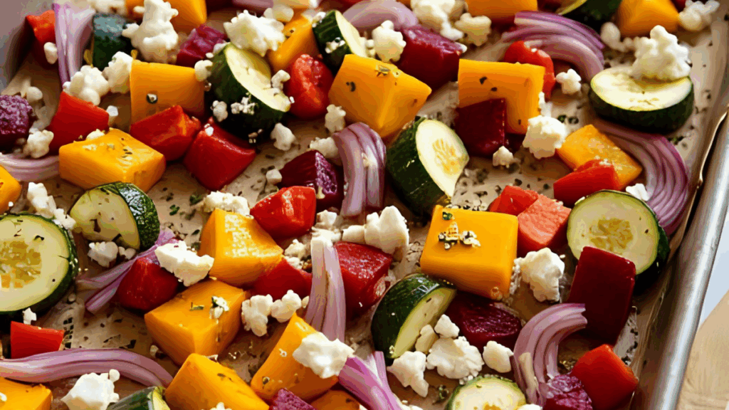 Ofengemüse mit Kürbis – einfach, gesund & mega lecker Beitragsbild