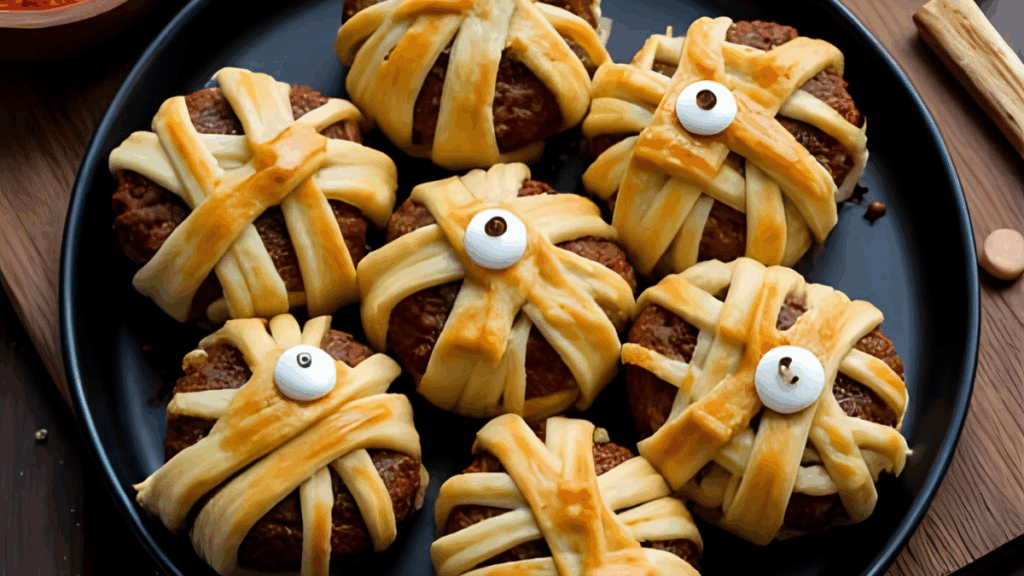 Schaurige Mumien-Hackbällchen für Halloween – schnell, saftig & absolut partytauglich Beitragsbild