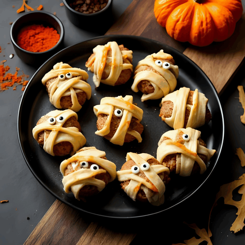 Schaurige Mumien-Hackbällchen für Halloween – schnell, saftig & absolut partytauglich