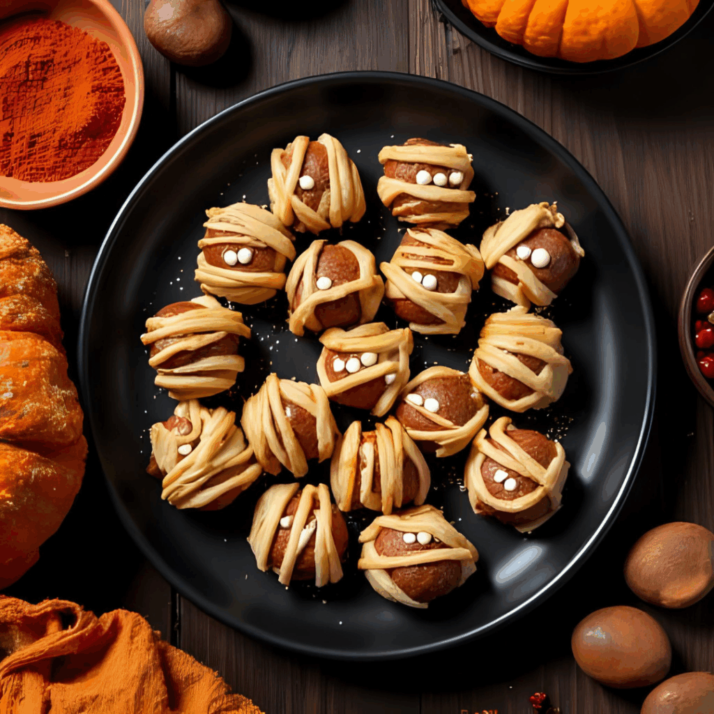 Schaurige Mumien-Hackbällchen für Halloween – schnell, saftig & absolut partytauglich
